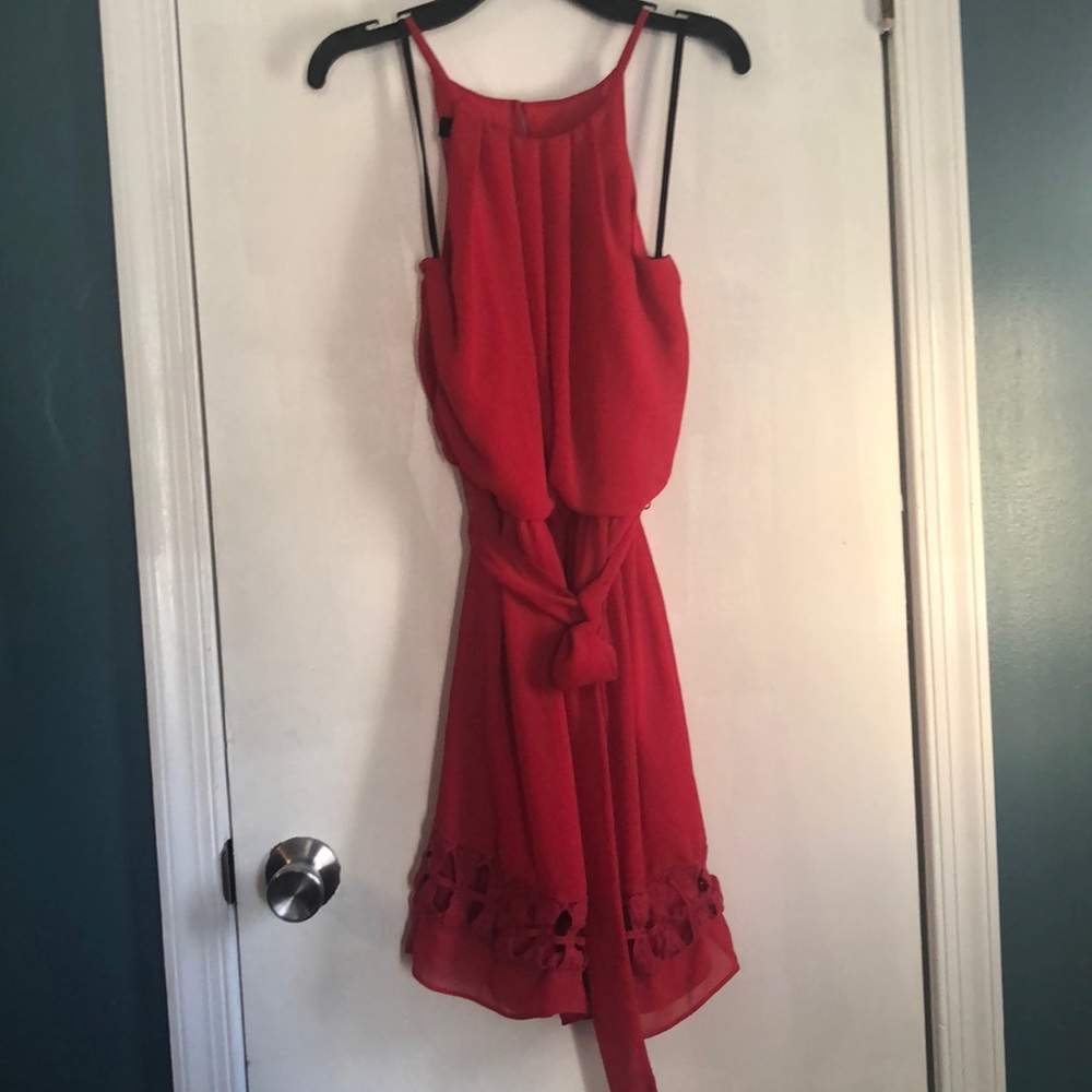 Red dress worn twice